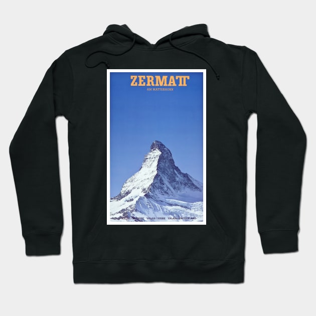 Zermatt am Matterhorn,Valais, Switzerland, Ski Poster Hoodie by BokeeLee